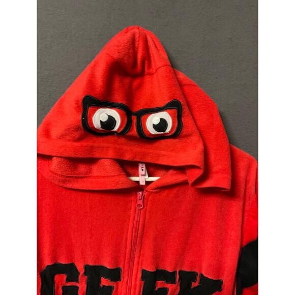 Tarae by Rue 21 Geek Hooded Fleece One piece Medium Lounge Pajamas Unisex - Picture 2 of 8